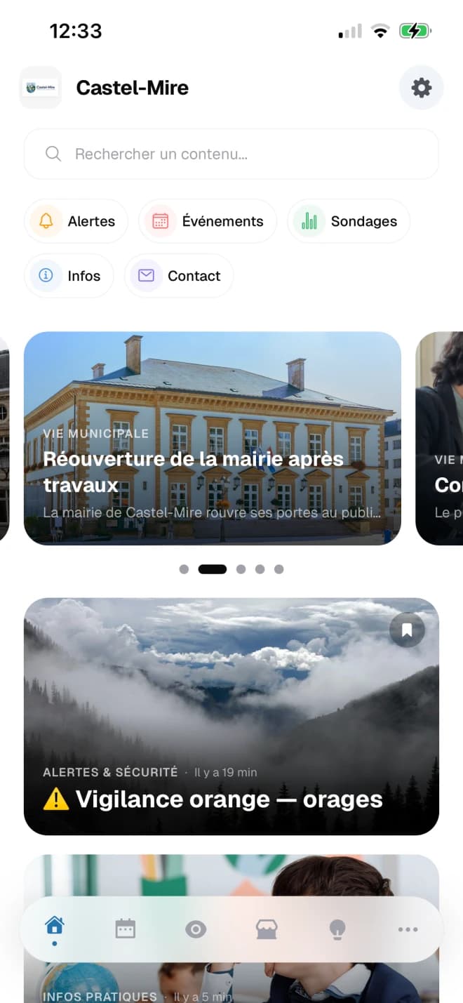 Application mobile Silia de la mairie de Castel-Mire